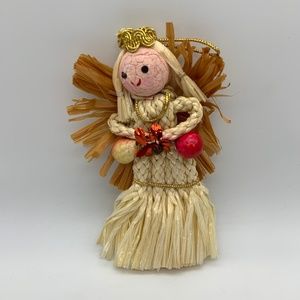 Vintage 1969 Mr. Christmas Japan Handmade Straw Christmas Angel Ornament